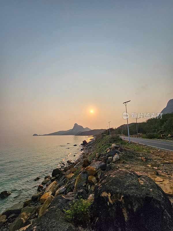巴里翁头省Con Son岛Con Dao岛Nhat海滩上的日落